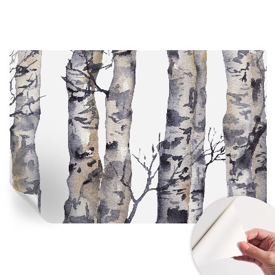 Papier peint photo moderne pour salon forêt de trembles