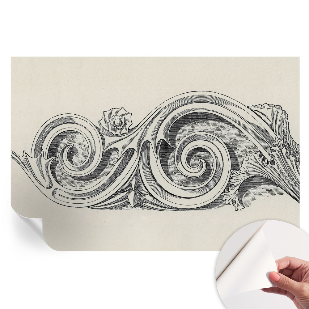 Fresque murale autocollante motif plante ornementale