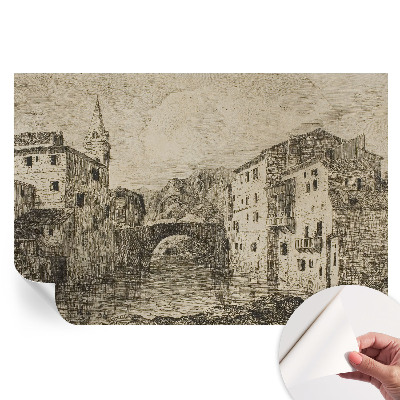 Papier peint photo autocollant panoramique de ville pour chambre