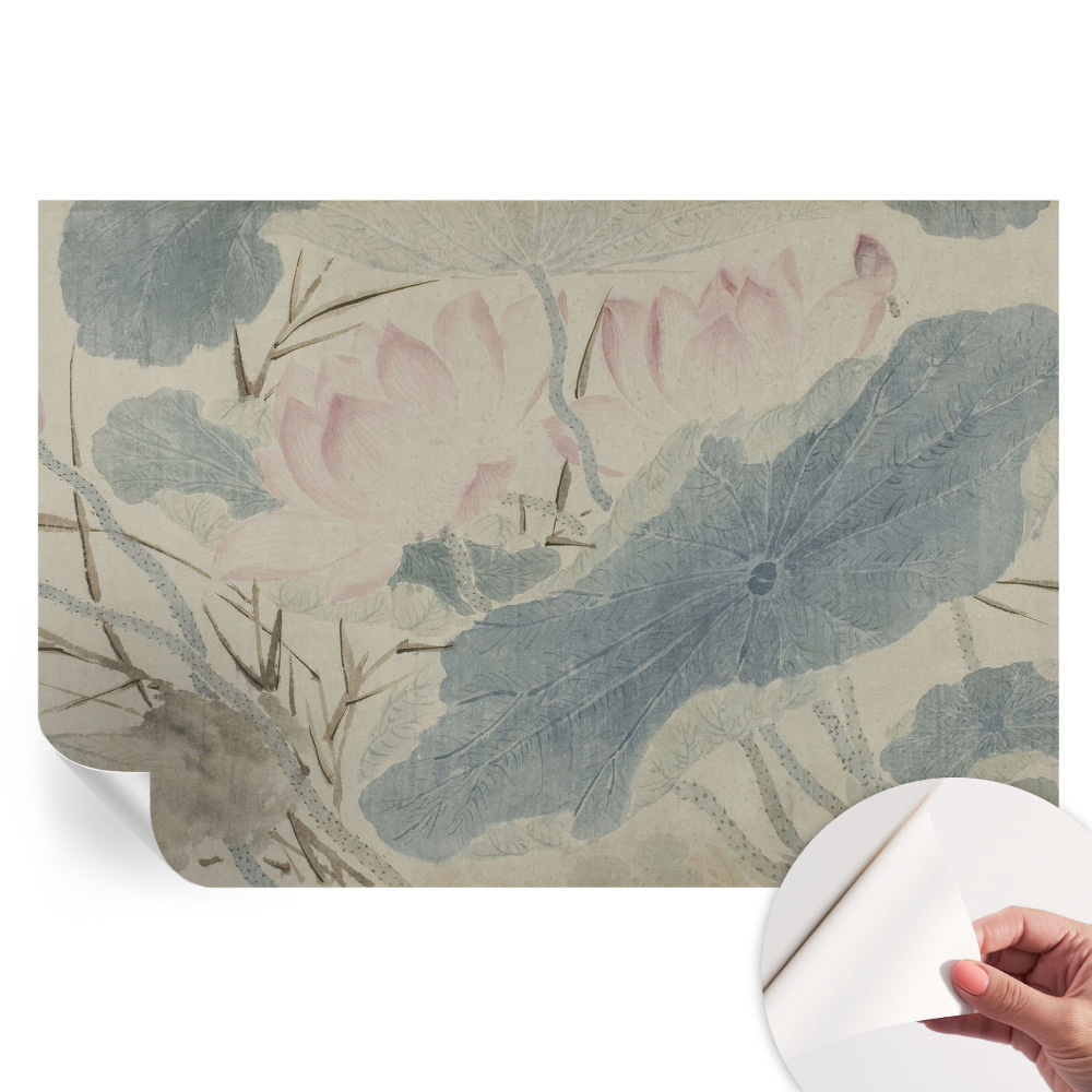 Papier peint photo moderne feuilles de lotus pour salon