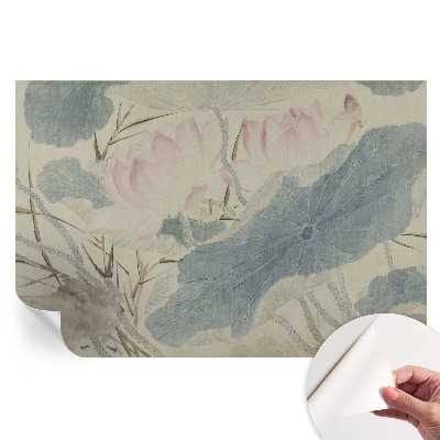 Papier peint photo moderne pour le salon feuilles de lotus