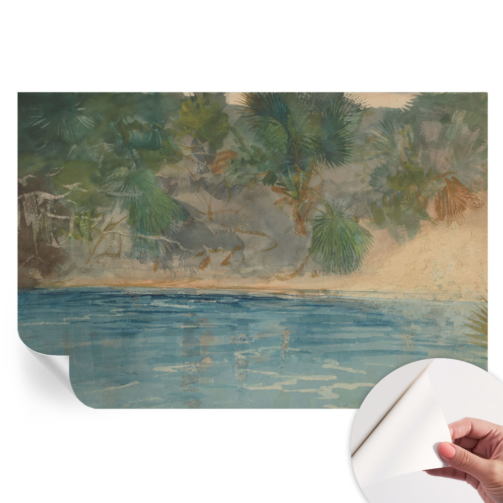 Papier peint photo autocollant pour chambre motif rivage tropical