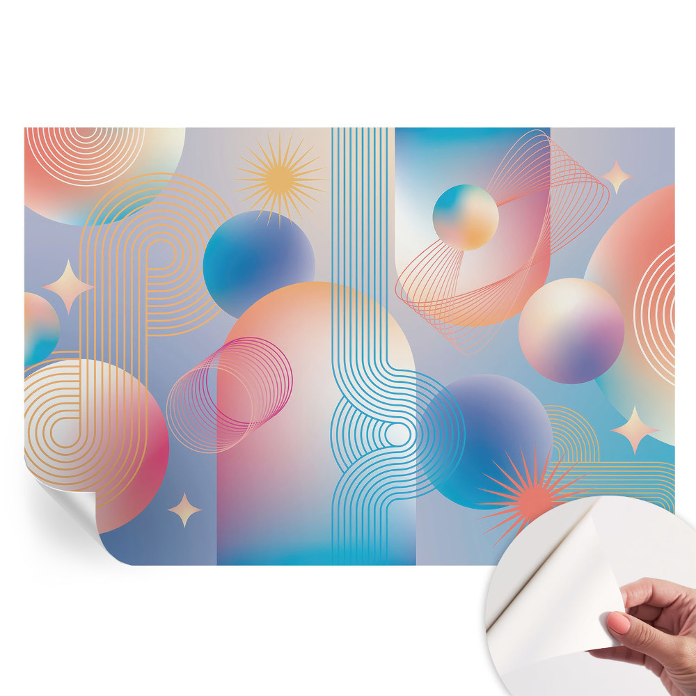 Papier peint photo autocollant pour la chambre abstraction colorée