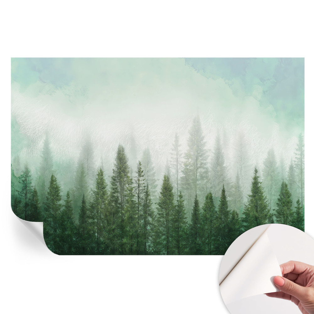 Papier peint autocollant pour salon motif loup dans la forêt