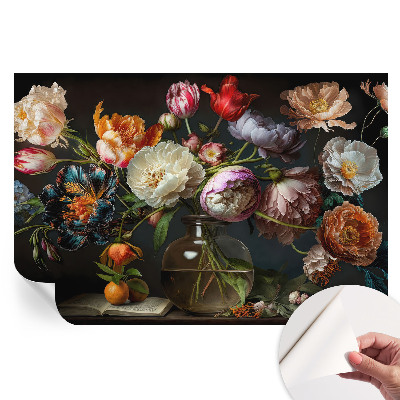 Papier peint photo autocollant bouquet de fleurs pour chambre