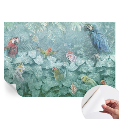 Papier peint photo moderne pour salon avec motifs d'oiseaux exotiques