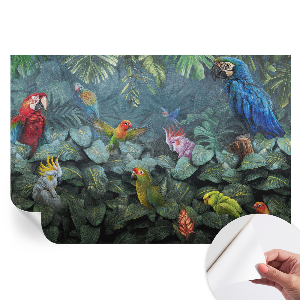Papier peint autocollant jungle exotique pour salon