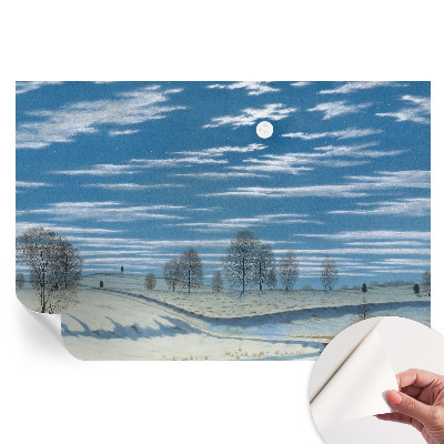 Papier peint photo moderne paysage d'hiver pour salon
