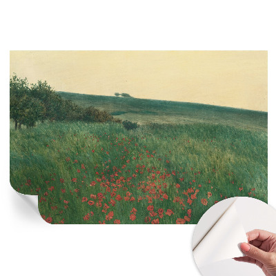 Papier peint autocollant pour le salon Champs de pavots