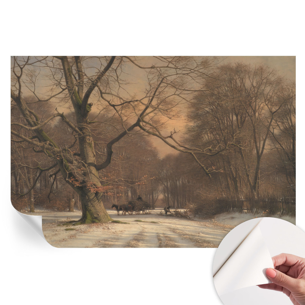 Papier peint autocollant paysage d'hiver pour salon