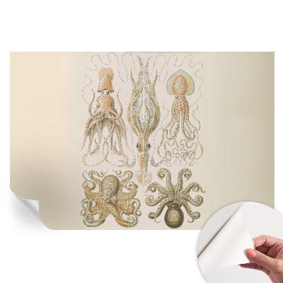Papier peint autocollant pour salon motif vie marine