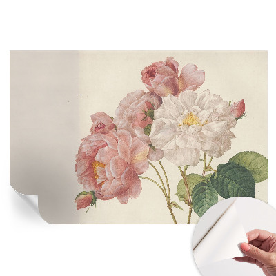 Papier peint photo moderne motif roses romantiques pour salon