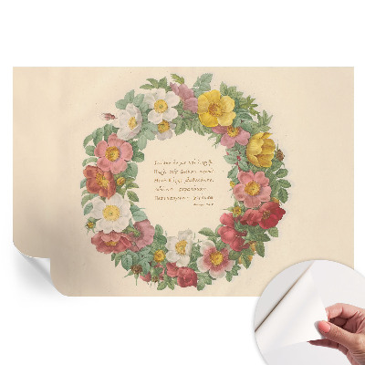Papier peint autocollant couronne de fleurs pour salon