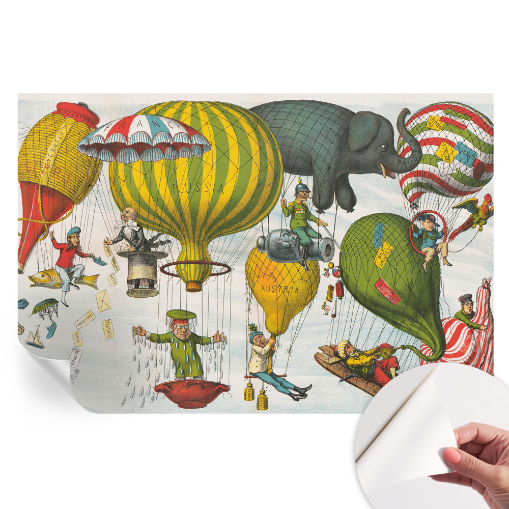 Papier peint photo moderne pour salon avec motif voyage en montgolfière