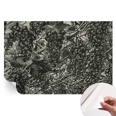 Papier peint autocollant pour salon motif empreinte de raisin