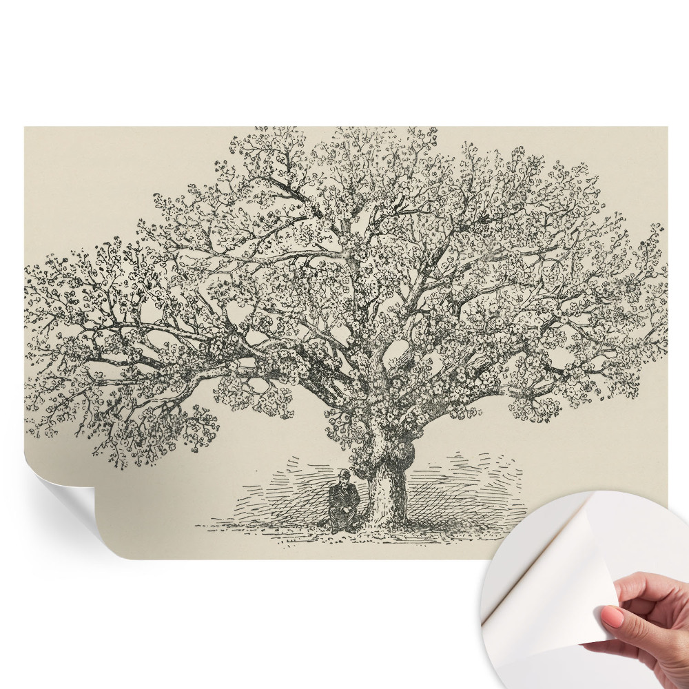 Papier peint photo autocollant pour la chambre Illustration d'arbre