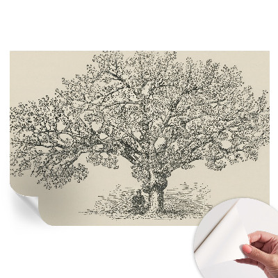 Papier peint photo autocollant pour la chambre Illustration d'arbre