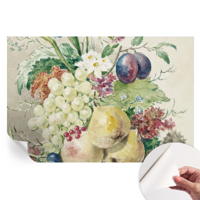 Fresque murale autocollante Fleurs et fruits