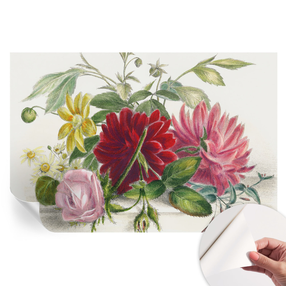 Papier peint autocollant bouquet de fleurs pour salon