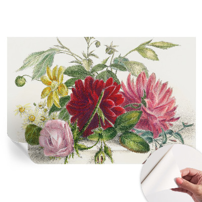 Papier peint autocollant bouquet de fleurs pour salon