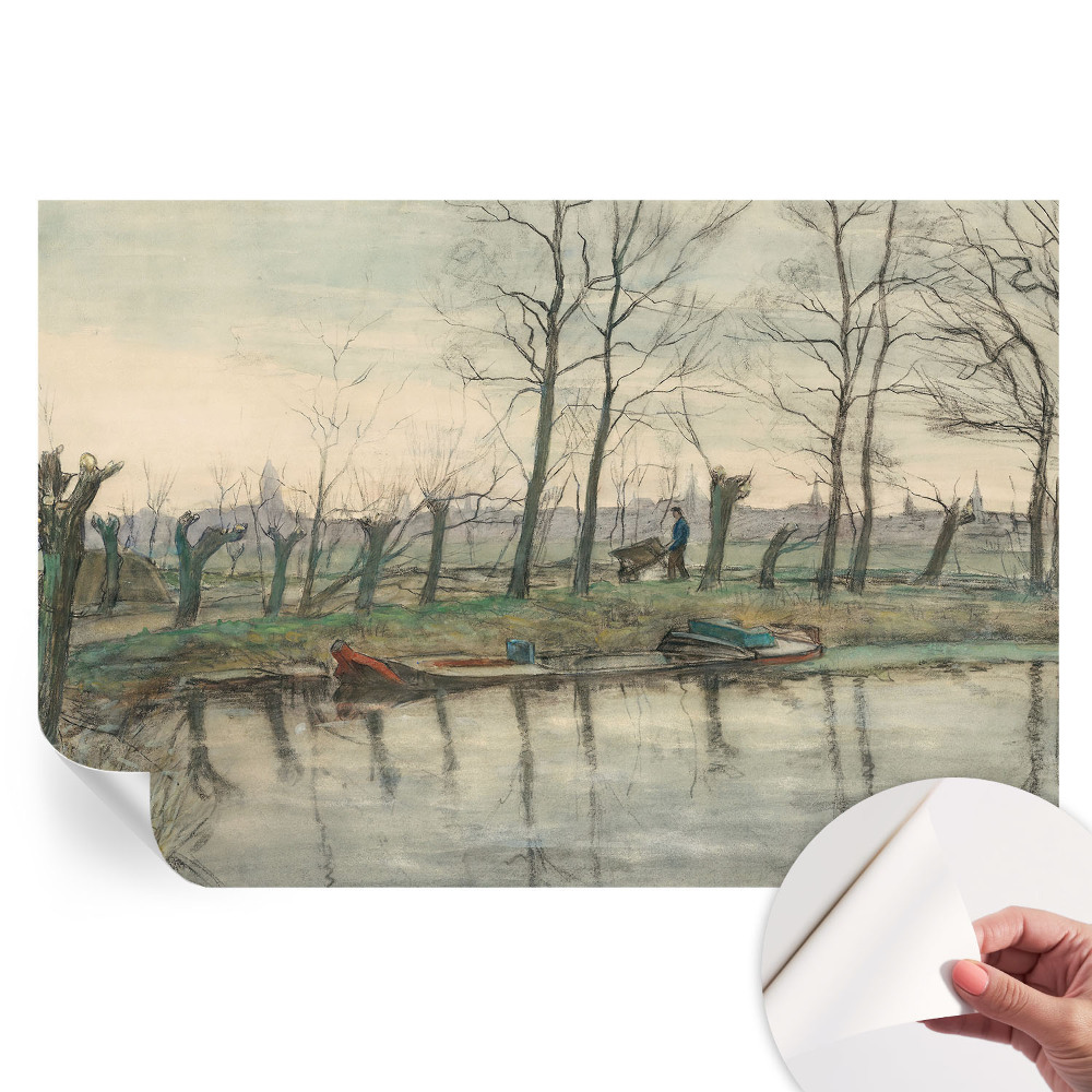 Papier peint autocollant paysage d'hiver pour salon