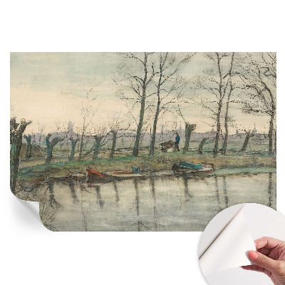 Papier peint autocollant paysage d'hiver pour salon