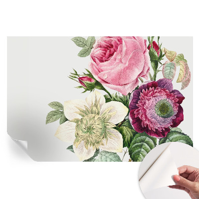 Papier peint photo autocollant bouquet de fleurs pour chambre