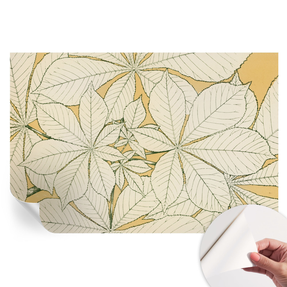 Papier peint photo moderne pour salon motif feuilles de châtaignier