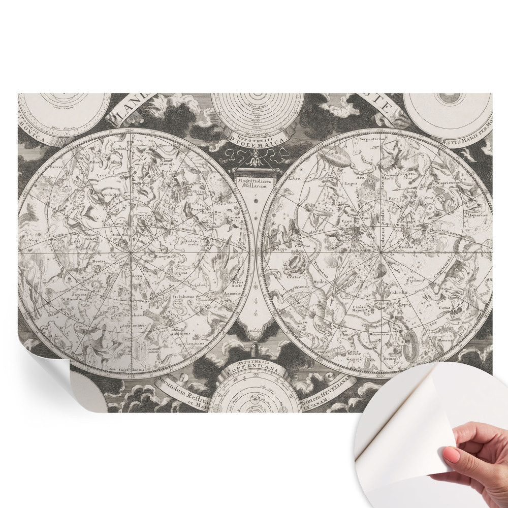 Papier peint photo autocollant pour chambre motif carte stellaire