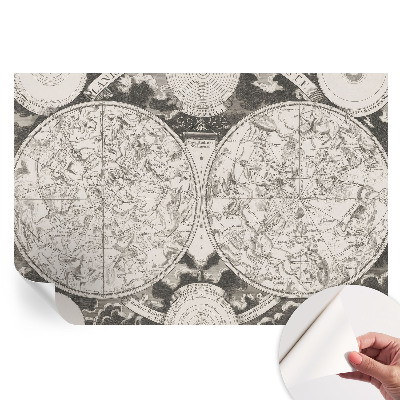 Papier peint photo autocollant pour chambre motif carte stellaire