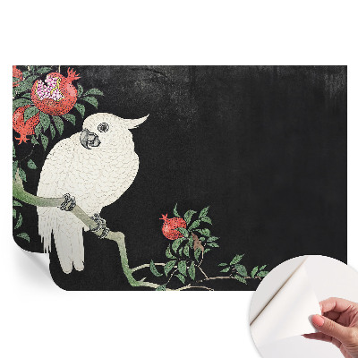 Papier peint photo moderne pour salon motif perroquet et grenade