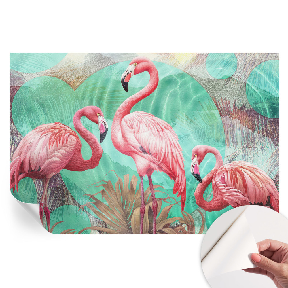 Papier peint photo moderne pour salon avec motif d'oiseaux exotiques