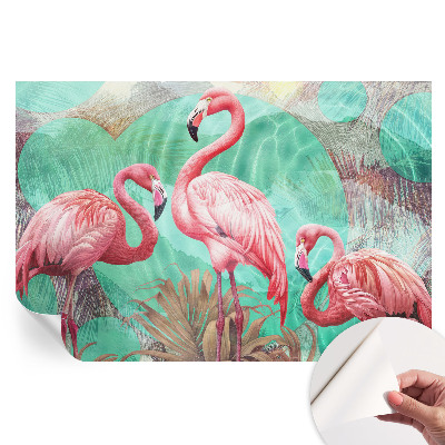 Papier peint photo moderne pour salon avec motif d'oiseaux exotiques