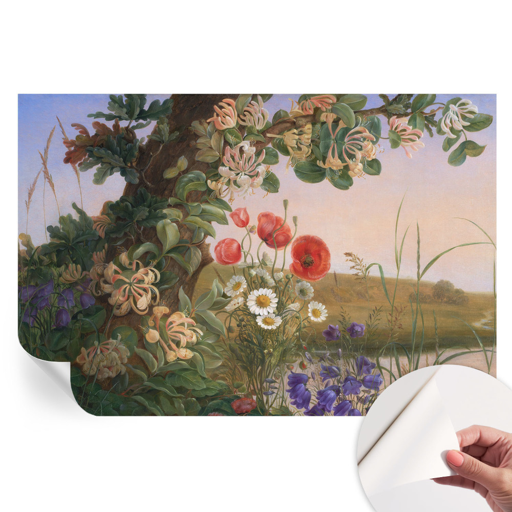 Papier peint photo autocollant pour chambre motif idylle florale