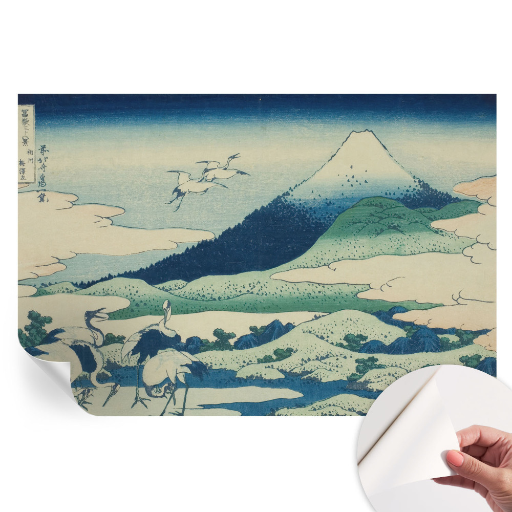 Papier peint autocollant pour le salon Grues et montagnes