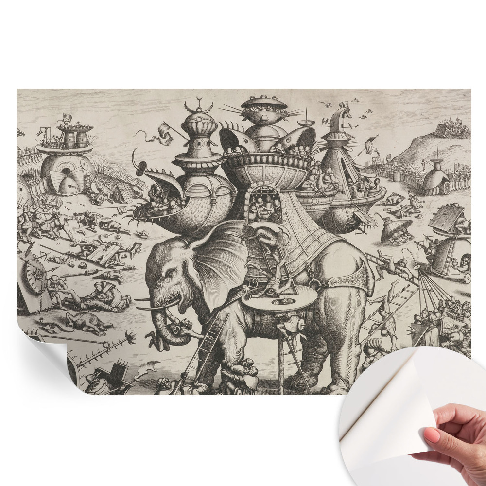 Fresque murale autocollante Une bataille grotesque