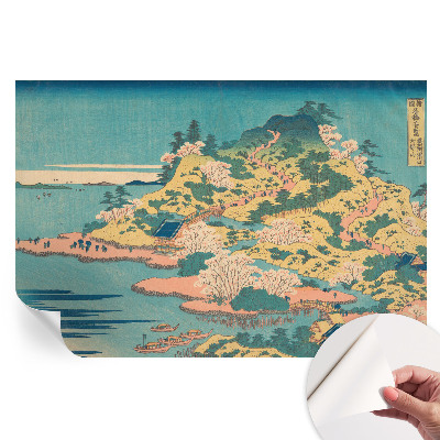 Fresque murale autocollante paysage japonais