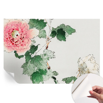 Papier peint photo moderne motif floral subtil pour salon