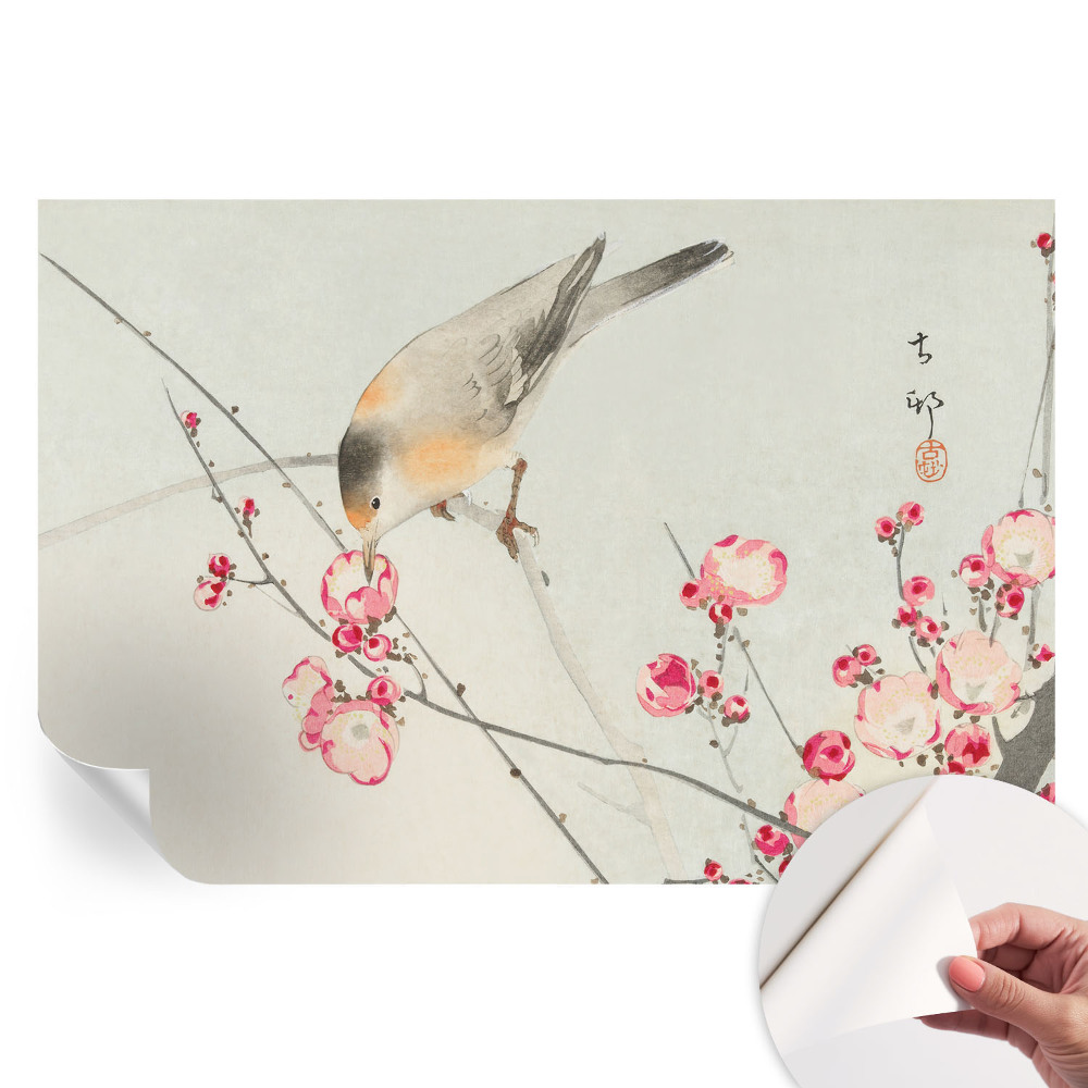 Papier peint photographique autocollant oiseau des fleurs