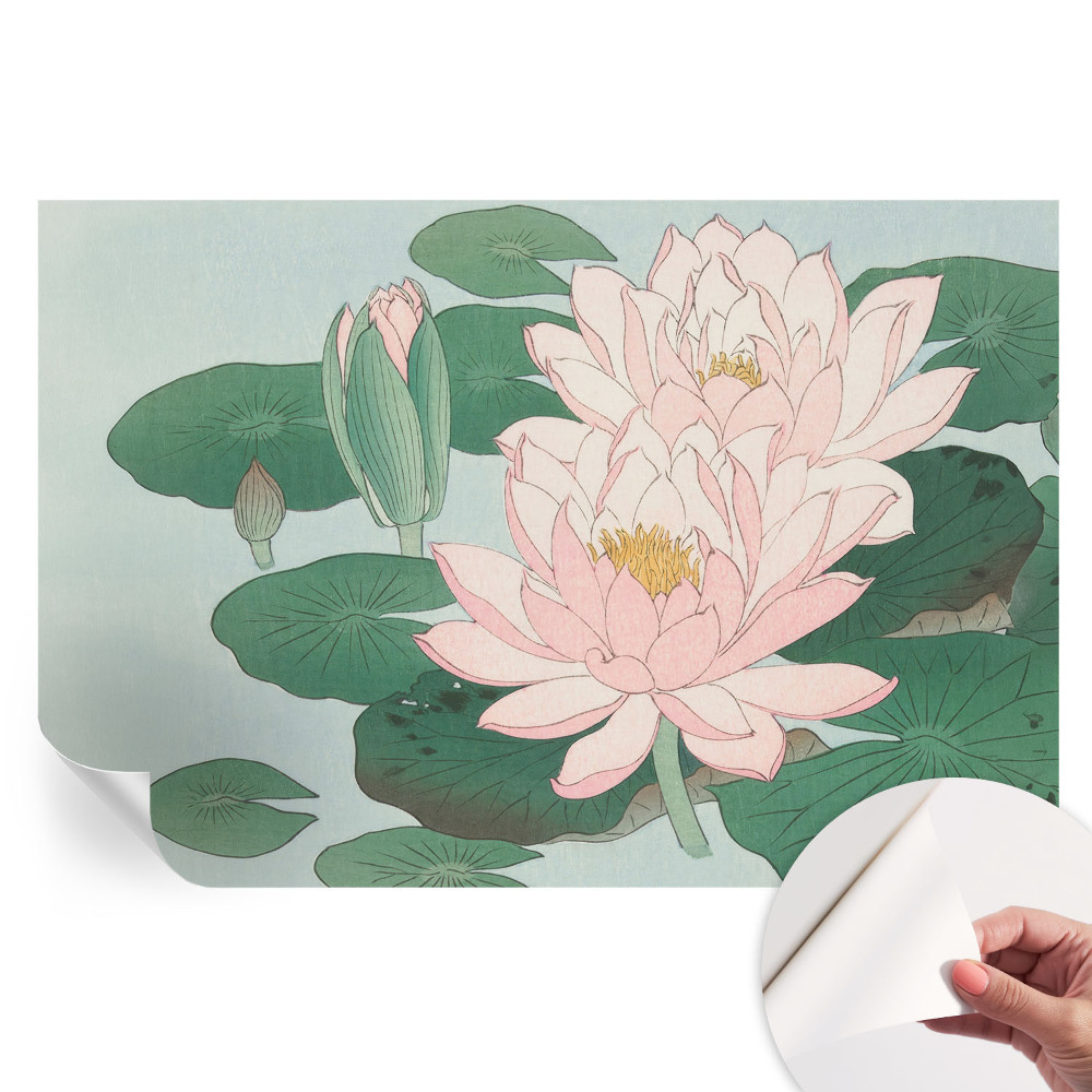 Papier peint photo autocollant pour chambre motif lotus d'eau