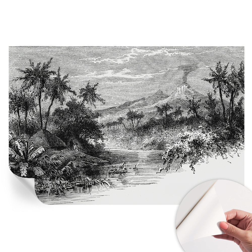 Papier peint panoramique autocollant motif exotique