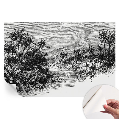 Papier peint panoramique autocollant motif exotique