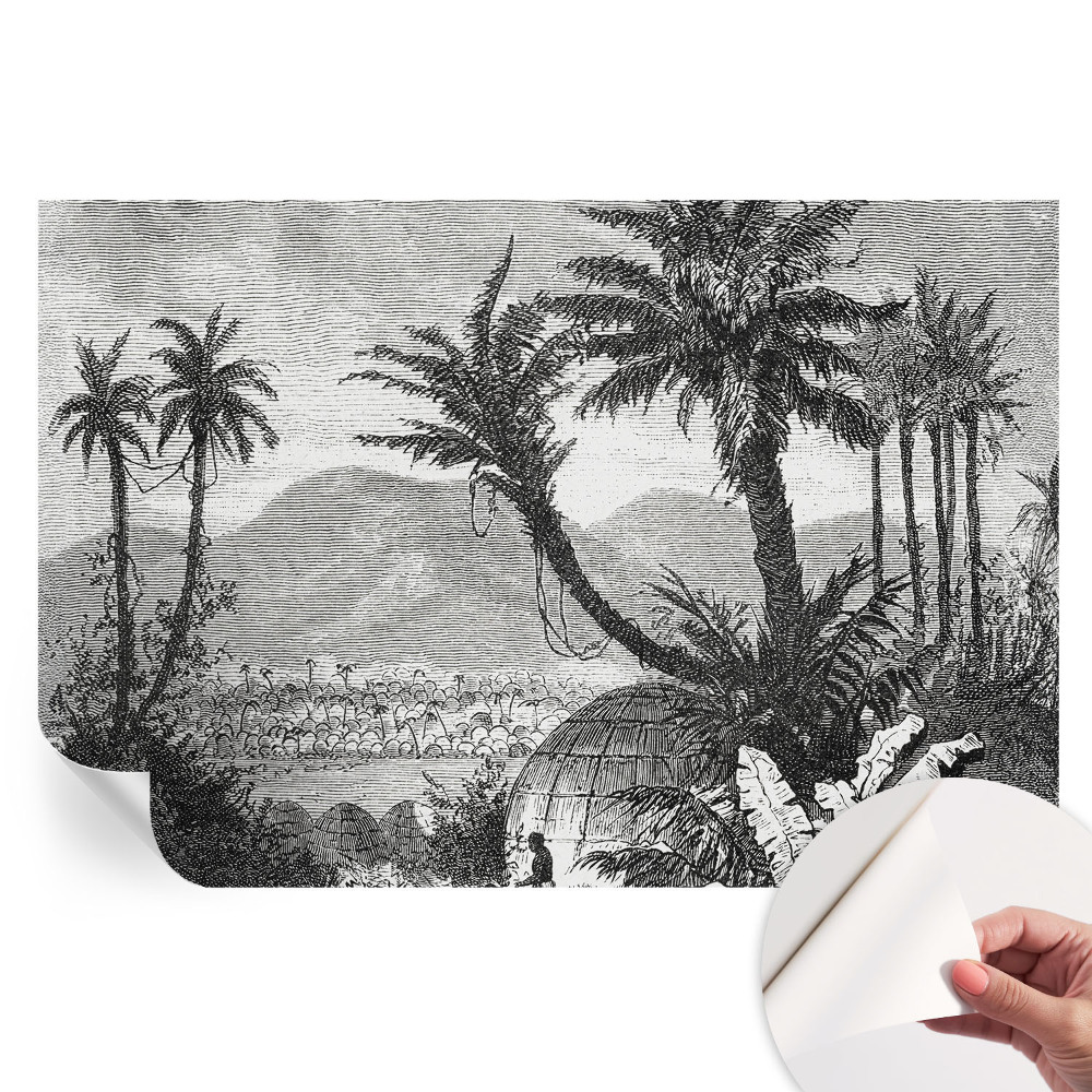 Papier peint photo autocollant pour chambre oasis tropicale