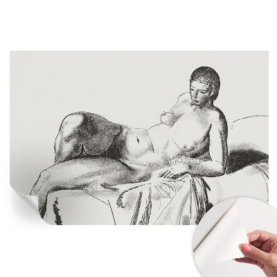 Fresque murale autocollante nu artistique