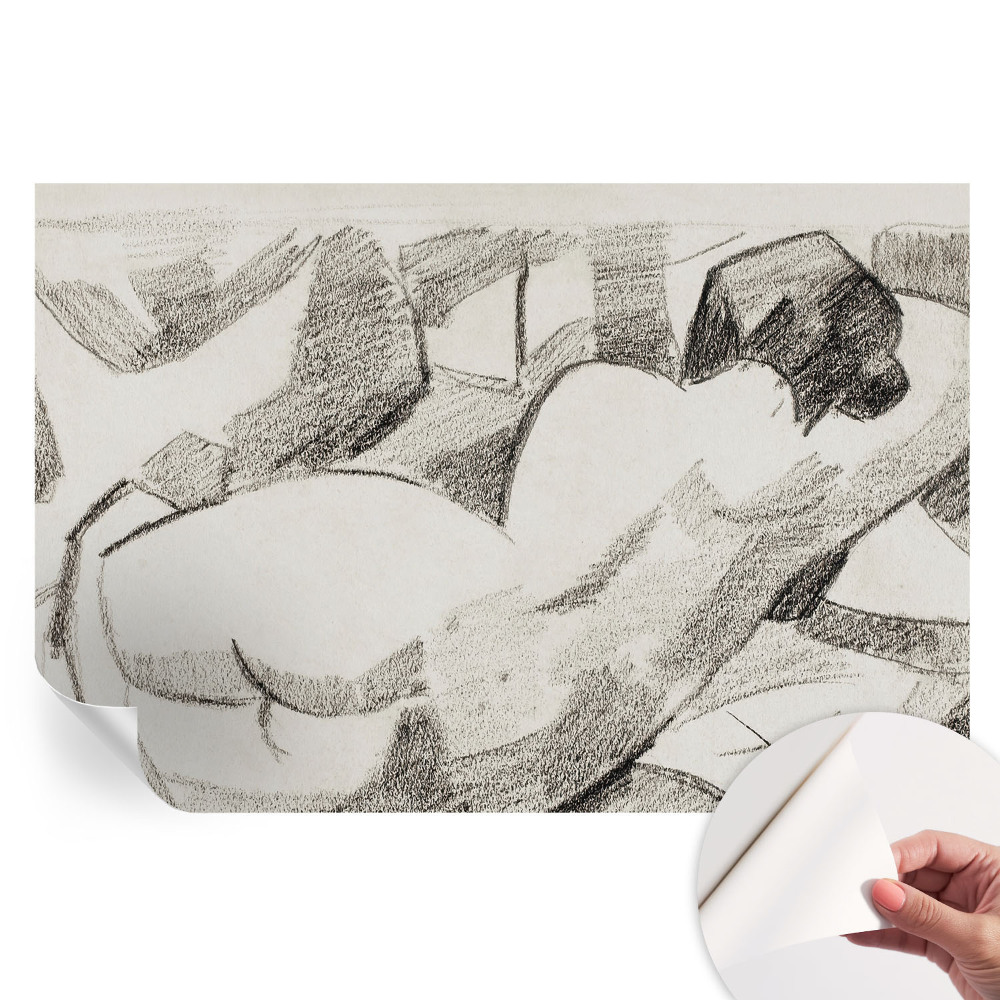 Papier peint photo moderne pour salon représentant une figure allongée