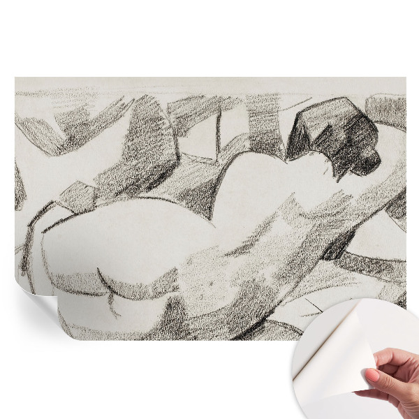 Papier peint photo moderne pour salon représentant une figure allongée