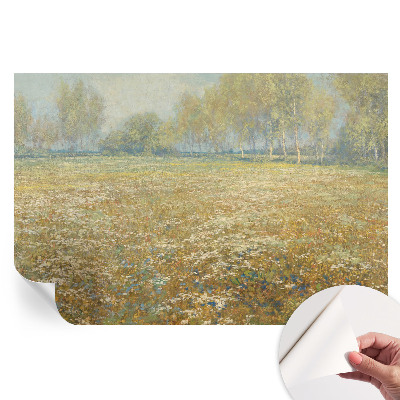 Papier peint photo autocollant pour la chambre Champ en fleurs