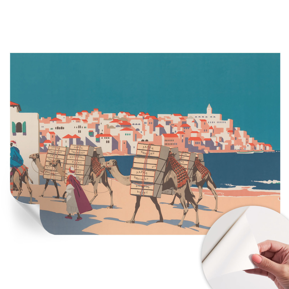 Papier peint photo moderne salon caravane de chameaux
