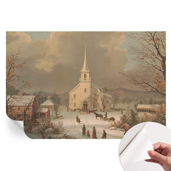 Papier peint photo moderne paysage d'hiver pour salon