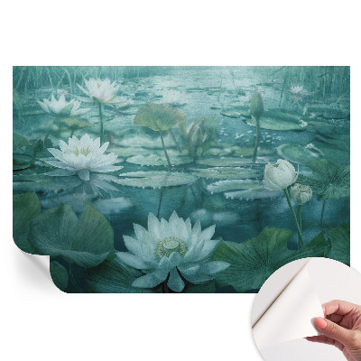 Papier peint photographique autocollant fleurs aquatiques
